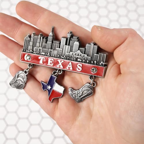 Imán de metal con skyline de San Antonio de 2.75 pulgadas miniatura 6