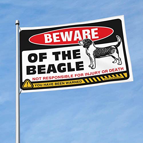 Drapeaux de voiture pour chambre Méfiez-vous des beagles 152x244 cm