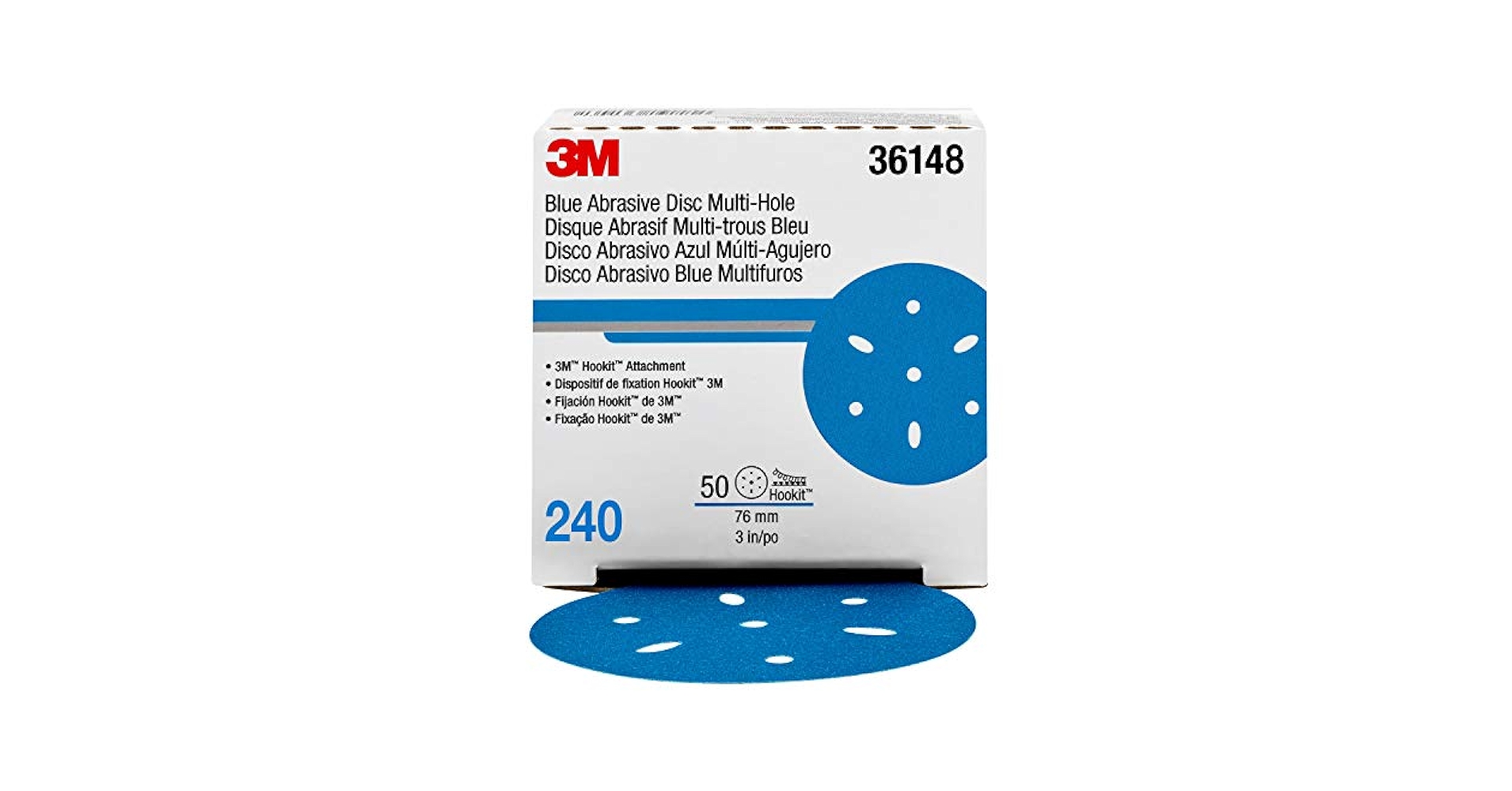 Amazon.com: Hookit 3M Hookit Blue Abrasive Disc Multi-hole