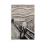 Edvard Munch 1895 The Scream Poster - Expressionist Wall Art Featuring Iconic Screaming Figure And Turbulent Landscape Painting On Canvas Wall Art Scroll Picture Print Living Room Walls Decor Homes Un