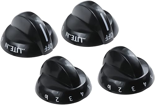 Paquete de 4 perillas de quemador superior 316220009, repuesto para Crosley, Frigidaire, Tappan, repuesto PS199153, AP4322122, 1379610 AH1991531,