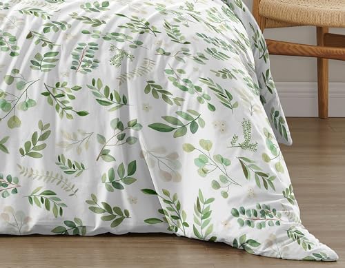 Image of Sweet Jojo Designs 2-Piece Twin Comforter Set (Green Floral Leaf) for Girls /Boys, Teen, Kids Bedding, Bed in a Bag incl. Blanket & Pillow Sham (Boho, Watercolor Botanical, Woodland, Tropical, Garden)