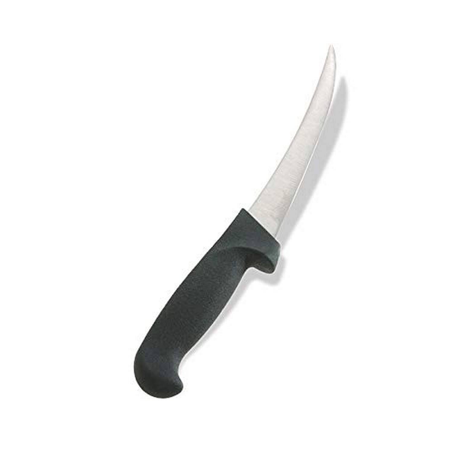 Boning Knife, N. Curved Blade, Semi Flex, 6", Black by CRESTWARE – 6", High Carbon German Steel, Black, Model KN41BK