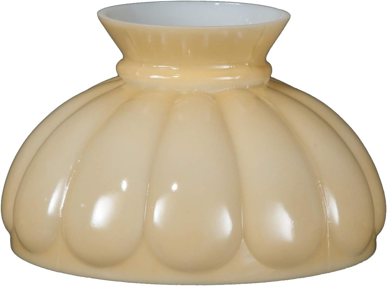 B&P Lamp Opal Melon Shade, Buff Nu-Gold Background