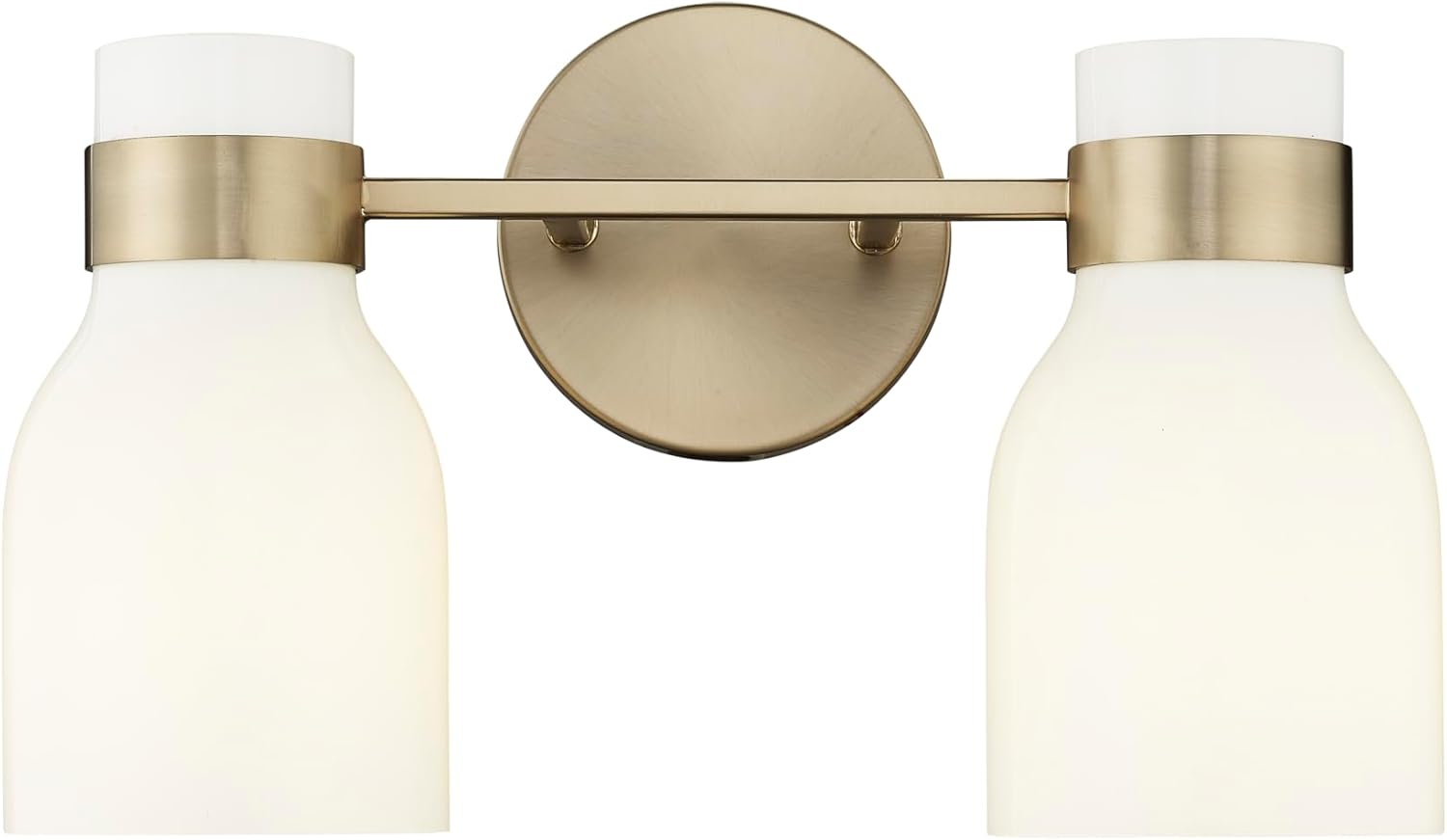 ML Lighting | Corella Collection | 23002-PN | Indoor 2 Light Vanity in Polished Nickel with Opal Shiny Glass Shade | Elegant and Versatile Design for Any Bathroom