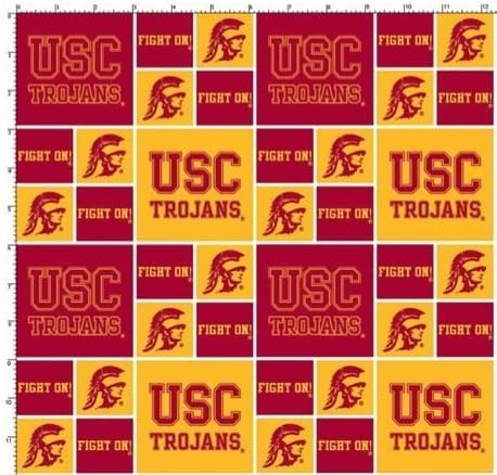Universidad del Sur de California Algodón Fino Clásico Geométrico