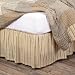 VHC Brands Farmhouse Sawyer Mill Tan Bed Skirt, King, Dark Creme White