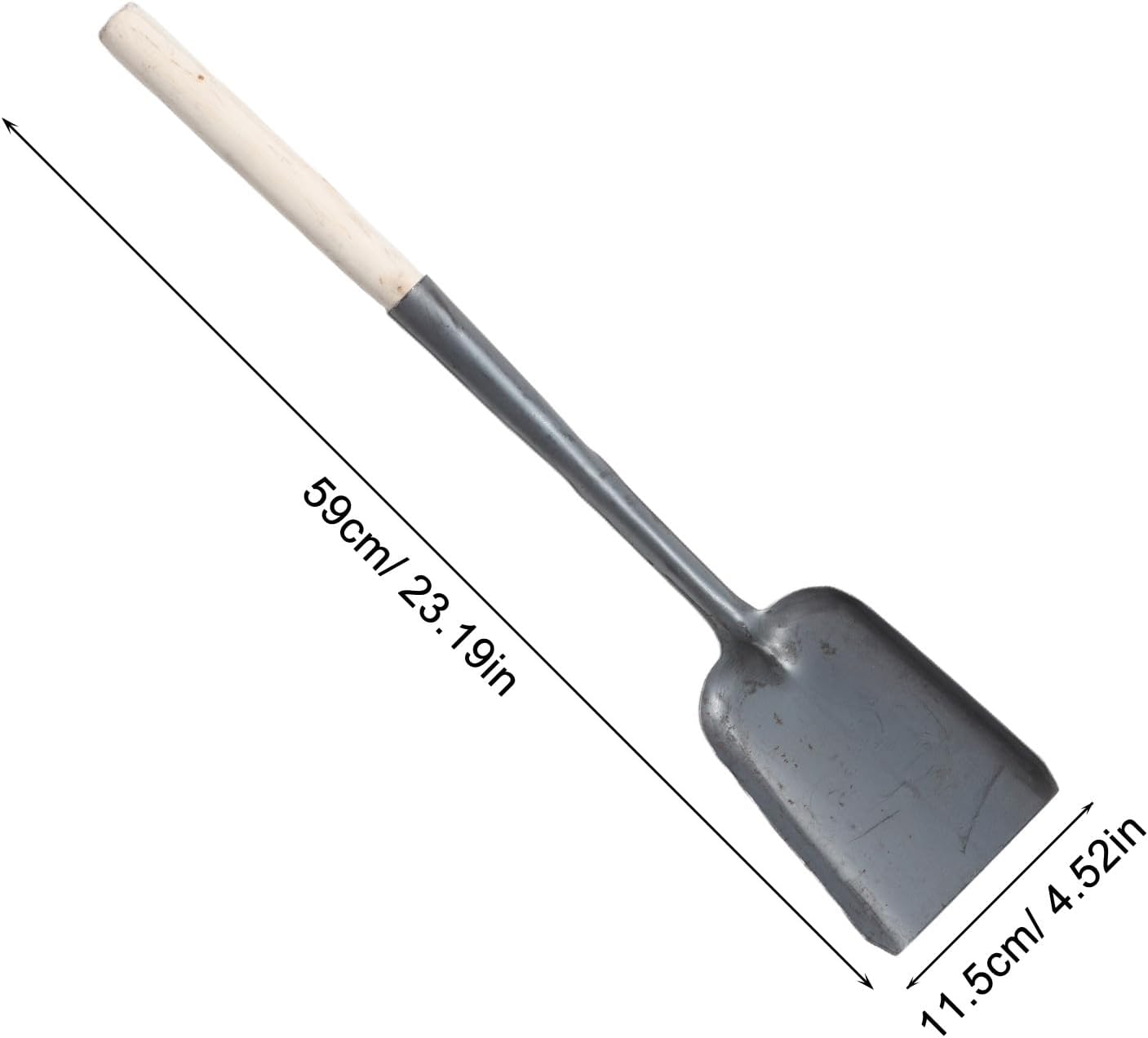 2pcs Long-Handled Fire Shovel and Ash Scoop Set, Compact Dark Cast Iron Fireplace Tool for Wood Stove Ash Removal and Fire Pit Cleaning