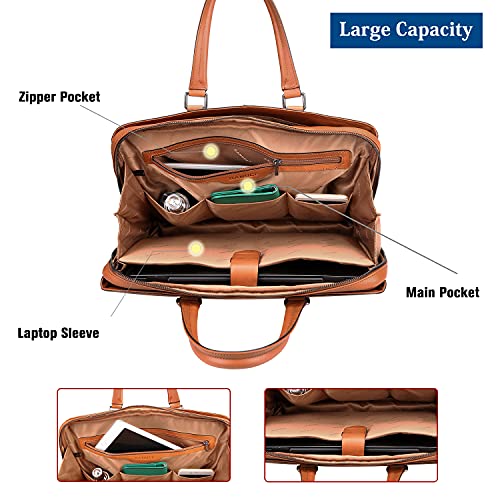 Banuce Full Grains Italian Leather Briefcase For Men 14 Inch Laptop Bags Travel Business Bags Attache Case #TOP6