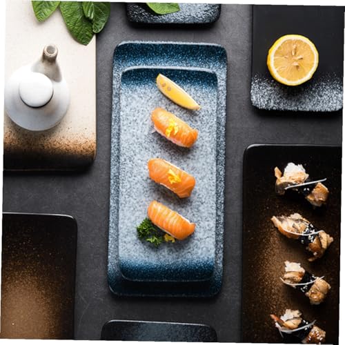 Bandeja para sushi estilo japonés rectangular cerámica miniatura 6