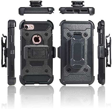 Cocomii Heavy Duty iPhone SE 2022/SE 2020/iPhone 8/7/6 Case - Military Belt Clip Holster - Slim Matte Kickstand Swivel Screen FaceIn & Out Cover Compatible with Apple iPhone SE 2022/2020/8/7/6 (Black)