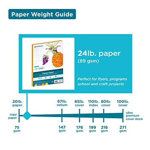 Printworks Fiesta Bright Colored Paper, 24 Lb, 4 Assorted Colors, Fsc Certified, Perfect For School And Craft Projects, 100 Sheets, 8.5 X 11 Inch (00578) #TOP4