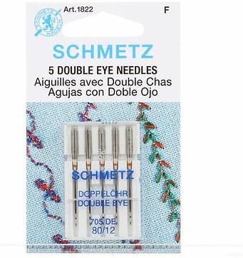 Schmetz Double-Eye Topstitch Sewing Machine Needles System 130/705 Size 80/12