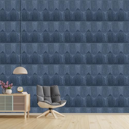 Image of Kayra Decor PVC Panel for Wall Artisian Design Electric Blue Color 19.7 inch x 19.7 inch (Pack of 12) - Covers 32.34 Sq. Ft.