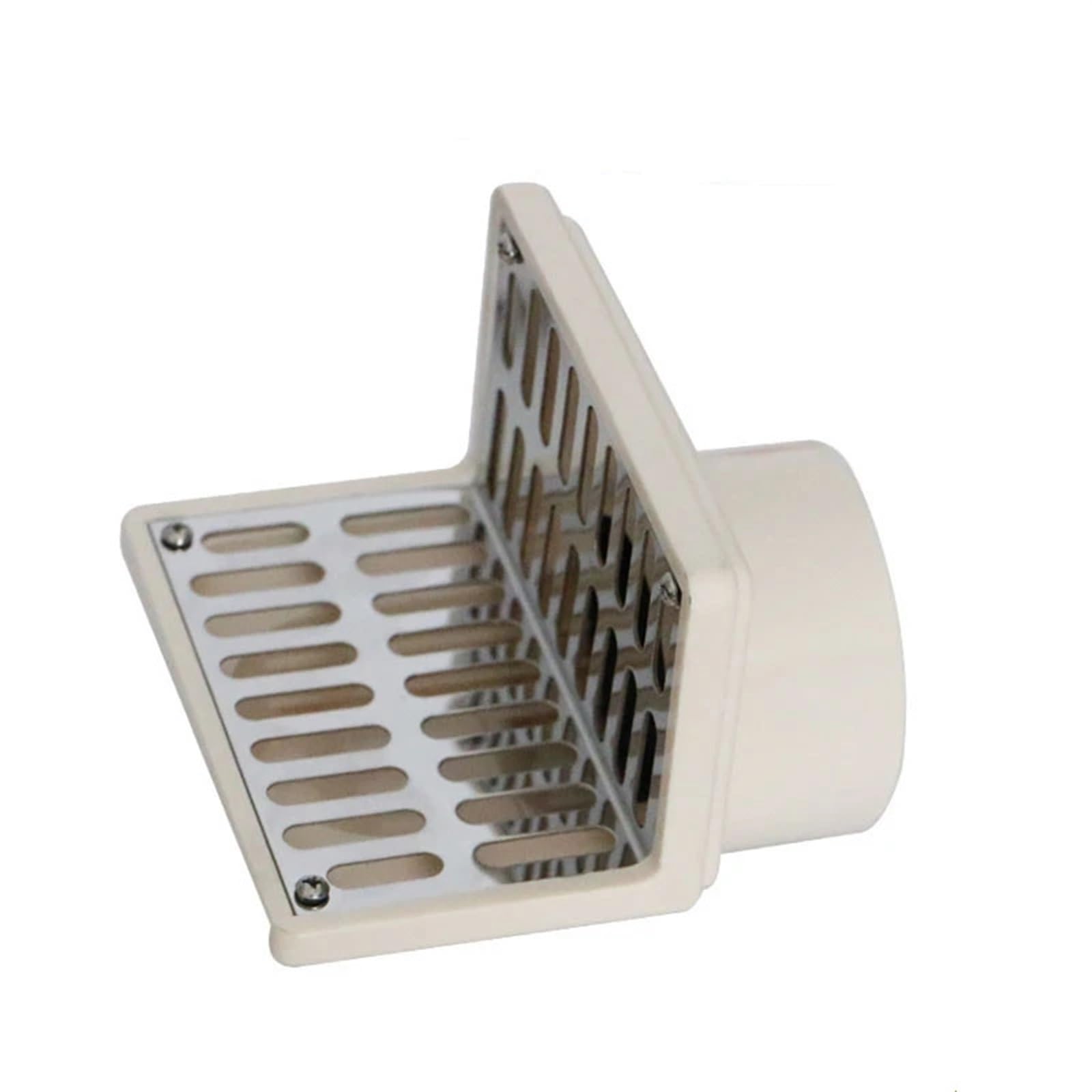 Drain de sol à double usage en acier inoxydable for mur latéral du même étage, tube PVC56/75, coin de mur de balcon, 1 pièce