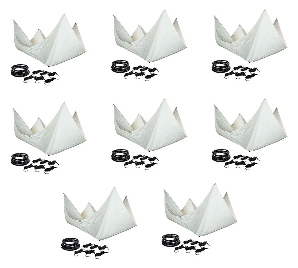 Mytee Products 7' x 7' Drain Tarp - Roof Ceiling Leak Drip Diverter Tarp Heavy Duty - White (8 Pack)