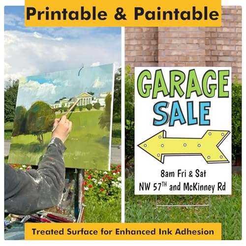 Image of Corrugated Plastic Board 24x36 inch - 4 Pack White Plastic Poster Board, 3 /16'' (5MM) Thick Blank Board, Waterproof Sheets for Indoor & Outdoor Use, Displays