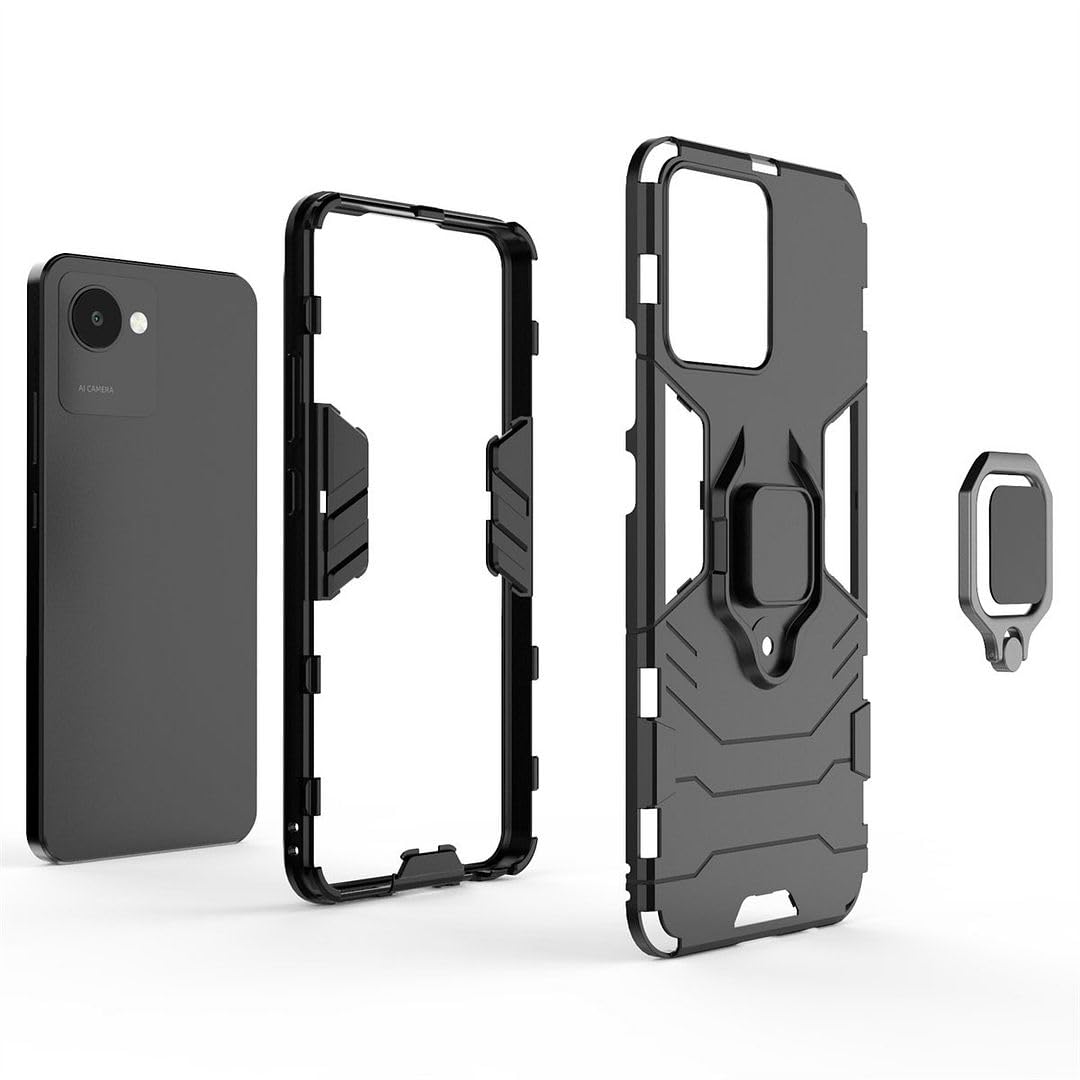 SATURCASE Custodia Per Realme GT2 Pro, Anello Kickstand