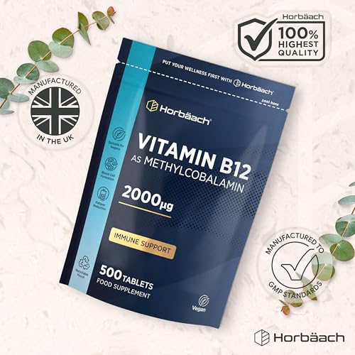 Vitamin B12 Tablets High Strength 2000mcg with Folic Acid | 400 Count | Vitamin B12 as Methylcobalamin | Vegan Supplement | by Horbaach - 5