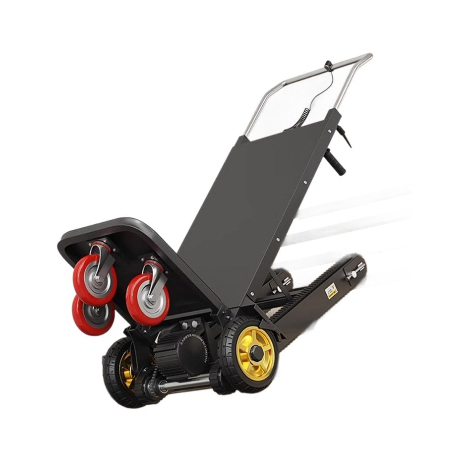 Carrello Saliscale Pieghevole con Cingoli in Gomma,Carrello Montascale Elettrico,Montascale Elettrico - Carrello per Sacchi,Outils De Transport pour Monter Et Descendre Les Escaliers a