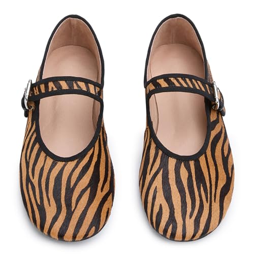 Flats for Women Round Toe Slip On Mary Jane Flats Adjustable Strap Retro Ballet Flats Comfortable Closed Toe Ballet Flats Shoes for Women Classic Soft Dressy Ballet Dance Shoes2