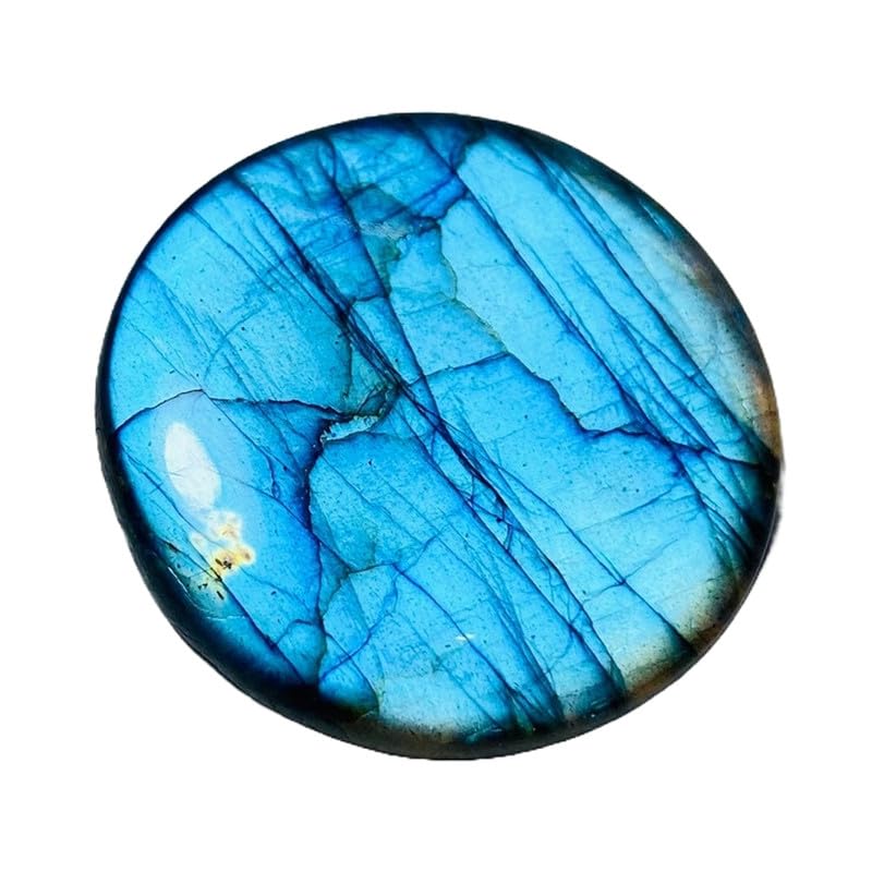 Labradorite bleue naturelle 34 mm cabochon rond pierre en vrac pour bague pendentif collier