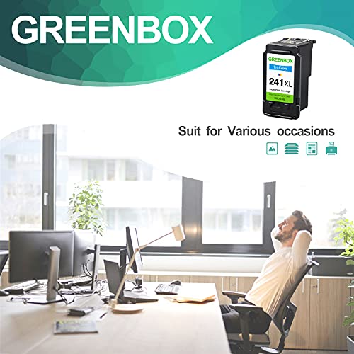 Greenbox Remanufactured 241Xl High-Yield Color Ink Cartridge Replacement For Canon Cl-241Xl 241 Xl For Canon Pixma Mg3620 Ts5120 Mx532 Mx472 Mx452 Mg3522 Mg2120 Mg3520 Mg3220 Printer (1 Tri-Color) #TOP5
