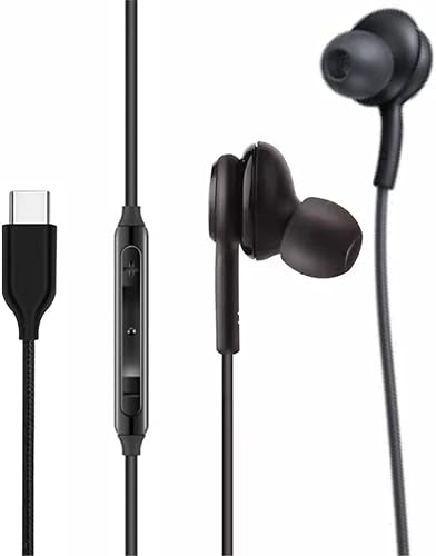 Auriculares estéreo 2025 para Samsung Galaxy Z Fold6 S24 S23 S22 S21 S20, Note 10, 10+ - Diseñado con micrófono y control remoto de volumen conector
