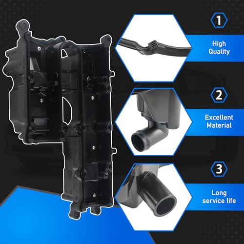 Image of Aluminum Engine Valve Cover with Gasket Compatible with 2013-2019 Ford Escape Fiesta Fusion Transit Connect 1.6L L4 Replaces BM5Z6582A BM5Z-6582-A