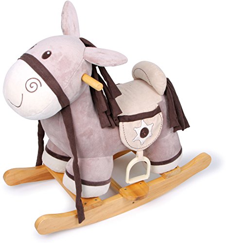 small foot 5558 Schaukelpferd "Schaukelsheriff" aus weichem Plüsch, knisternden Ohren und Satteltaschen, ab 2 Jahren – Bild 4