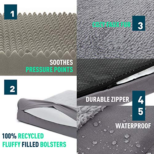 Eterish Extra Large Orthopedic Dog Bed for Medium, Large, Extra Large Dogs up to 100 lbs, 4 inches Thick Egg-Crate Foam… - Image 5