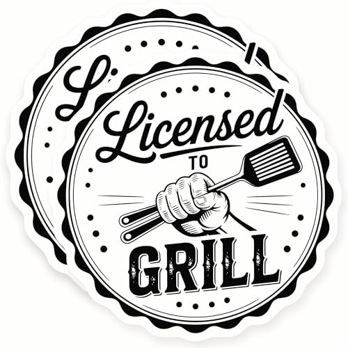Licensed to Grill Magnets - BBQ Lover Gifts - Grill Master Fridge - 2 Pack - 5" Design - Sticks to Fridges, Lockers, Toolboxes & More - Made in USA - AQM16512