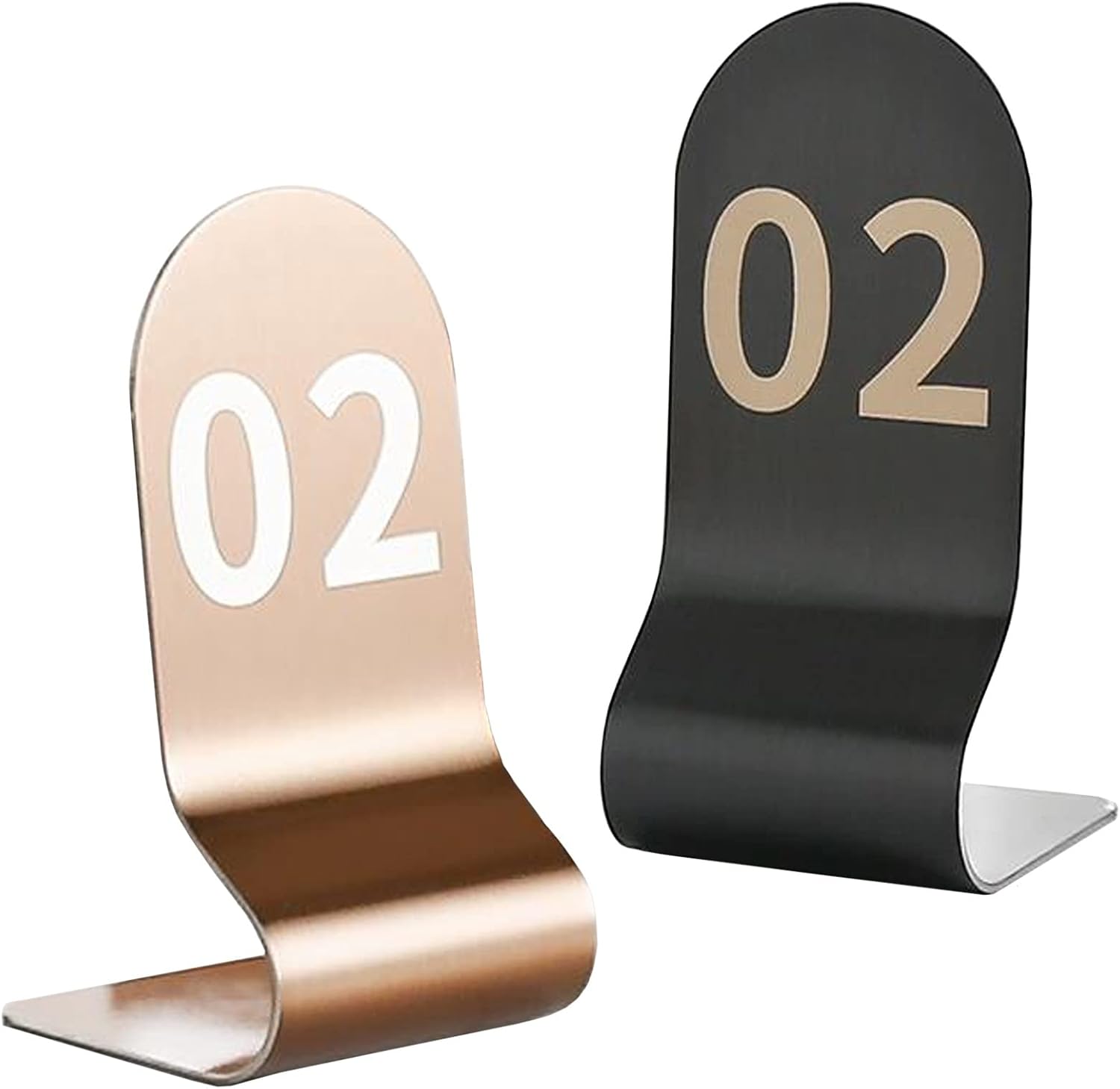 SAGIDAR Metal Number Tags Standing, Tabletop Number Sign Stainless Steel, 1-10/20 Place Cards for Restaurants, Parties, Weddings, Stackable Does Not Take Up Space (Color : Black, Size : 1-20(12x6cm))