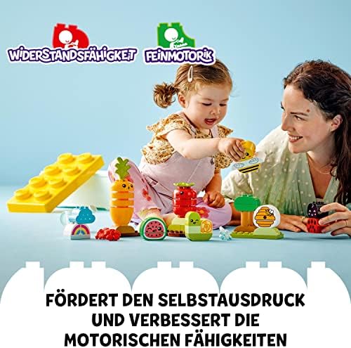 7. Bild von LEGO 10984 DUPLO My First Biogarten Bausteine-Box, Lernspielzeug für Kleinkinder ab 1,5 Jahren, mit Marienkäfer, Hummel, Obst & Gemüse, Stapelspielzeug für Babys