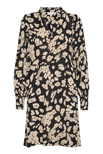 Robe trapèze KAFFE en maille douce à col V notch et manches longues