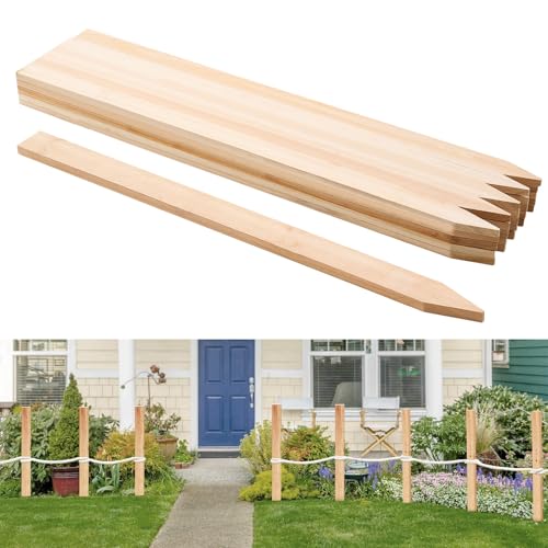 VEVOR Wooden Garden Stakes, 25 Pcs 36 x 0.5 x1.5