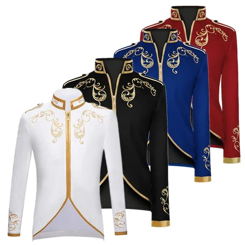 Men Embroidered Flower Suit Male Wedding Dance Party Coat Singer Stage Performance Dress Blazer2