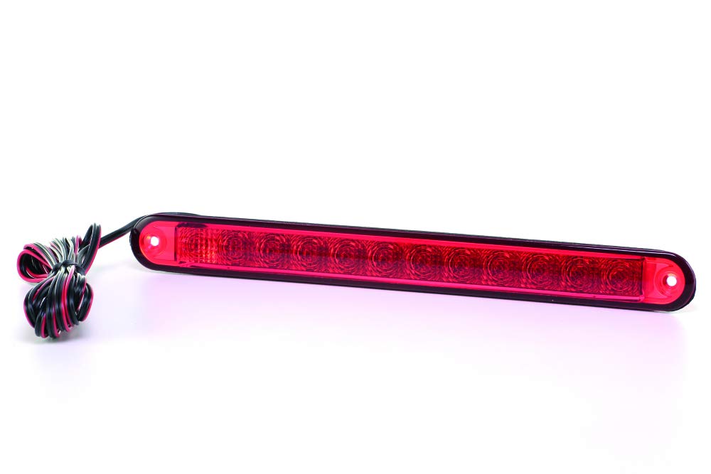 HELLA 2DA 343 800-001 Luce Supplementare Freno, LED, 12V, Montaggio, Esterno, Colore Diffusore Luce Rosso, Colore Luce LED Rosso, Cavo 200mm, Spina Estremità Del Cavo Aperta, Posteriore