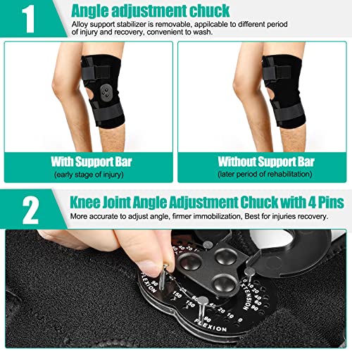 NEENCA Hinged Knee Brace, Adjustable Knee Immobilizer with Side