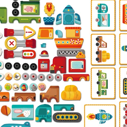 Mideer Magnetic Portable Playboard Vehicles Game For Imagination Play - Preschool Learning & Education Toys With Book Shaped Storage Case- Magnet Toys For Boys Girls 3+ (59 Pcs) #TOP9