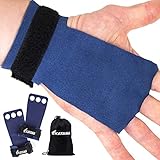 KAYANA 3 Hole Leather Gymnastics Hand Grips - Palm Protection and Wrist Support for Cross Training, Kettlebells, Pull ups, Weightlifting, Chin ups, Workout, & Exercise (Blue, Small) -  Palm Protector