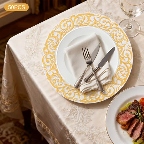 Set de 50 platos cargadores decorativos redondos de 13 pulgadas miniatura 4