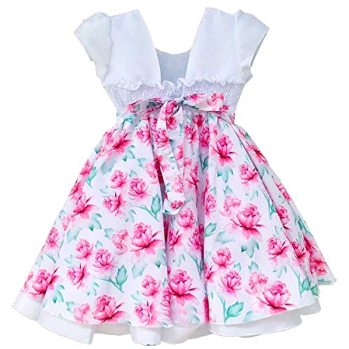 Vestido de Festa Infantil Luxo Floral Com Tiara P 5-6