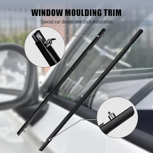 Image of 4Pcs Weatherstrip Window Moulding Trim Seal Belt, Suitable for 2006-2011 Honda Civic 4-Door Sedan, Replace#72410-SNA-A01 72450-SNA-A01 72950-SNA-A01 72910-SNA-A01