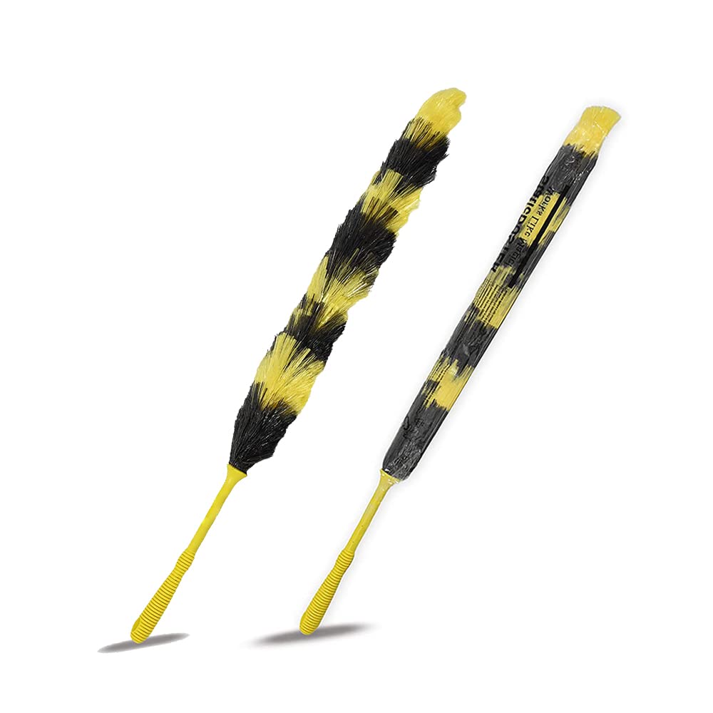 Cloud7 Fiber Billy Static Duster for Dusting Cleaning Car Home Kitchen Office | Length - 67 CM | Pack of 2 | Yellow & Black (B09VFRG31B) Amazon Price History, Amazon Price Tracker