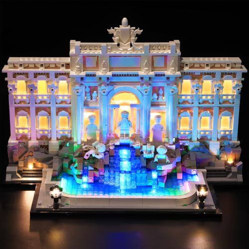flashebrick LED Light Kit for Lego Trevi Fountain 21062 – Compatible with Lego Architecture Rome Building Set, Lighting for Fountain Model (NOT Included The Building Set)