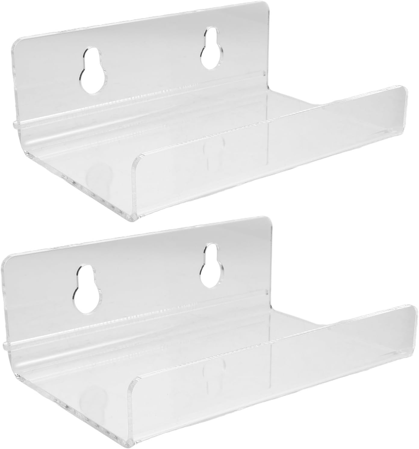 NUOBESTY 2pcs Acrylic Window Plant Shelves with Suction Cup Design, Floating Shelves for Herbs and Microgreens Kit, Easy to Install and Removable, for Apartments and Living Rooms