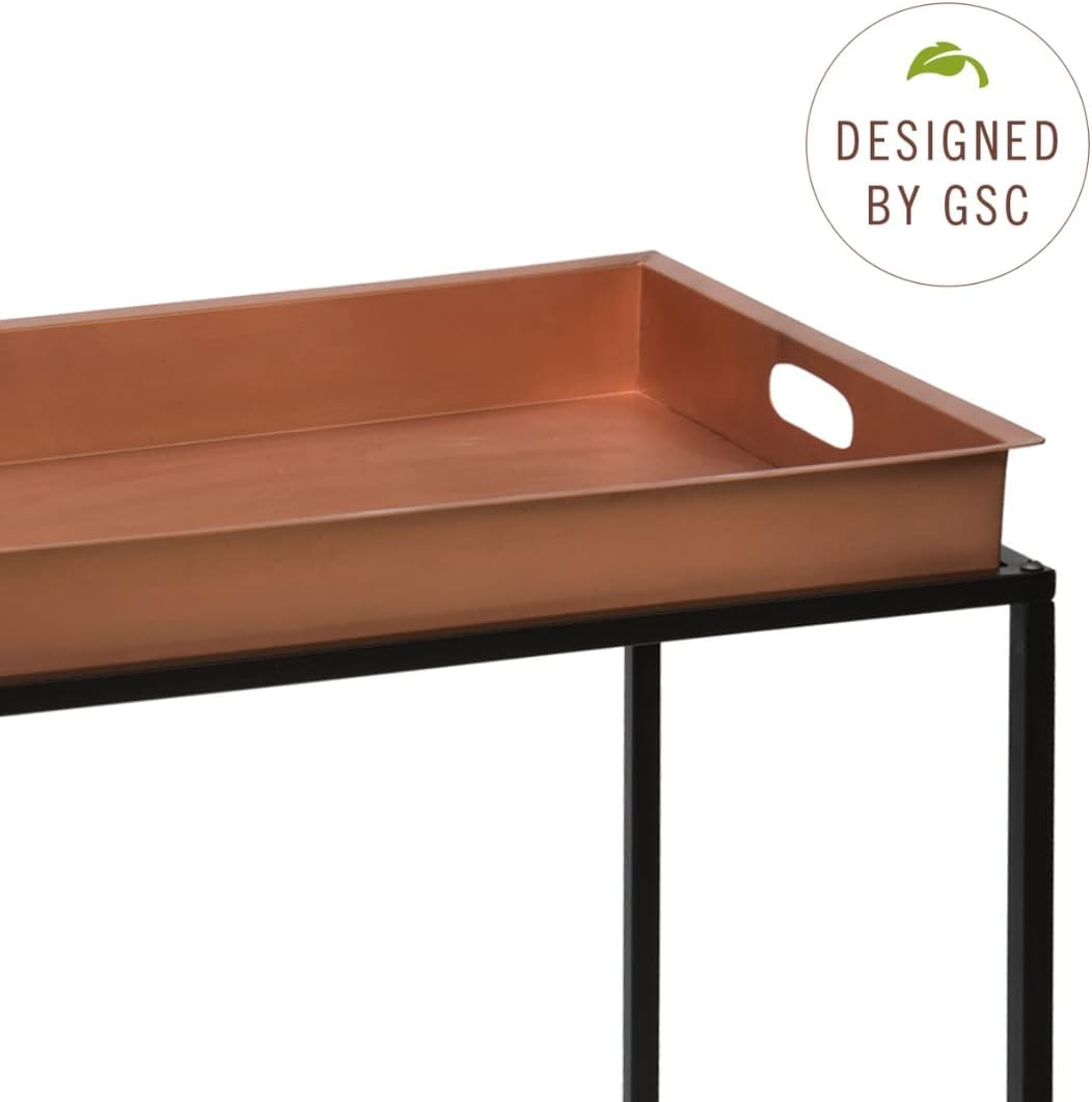 Gardener's Supply Company Essex Butler's Tray Plant Stand | Sturdy Indoor Potted Plants & Flower Holder with Watertight Planter Tray for Water Spills and Easy Transport | Easy to Install