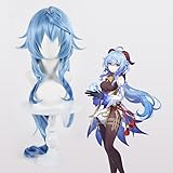 Ganyu Blue Wig Cosplay Ganyu clothing Wig Anime synthetic with wig cap (Ganyu)