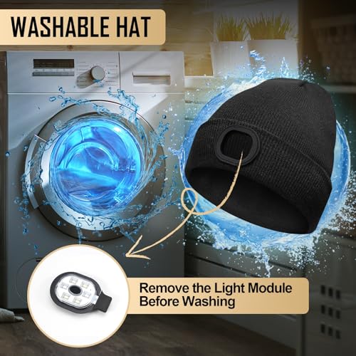 Hinshark Geschenke für Männer/Frauen, Mütze mit LED Licht, Geschenk für Ihn Sie Valentinstag, LED Mütze Herren Damen Winter, Beanie Herren Damen, Geburtstagsgeschenk Lustige Geschenke für Männer Papa